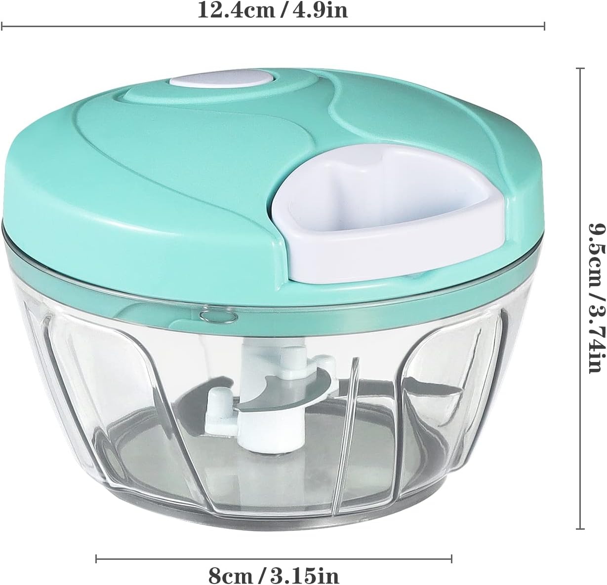 image:imageCambom Manual Food Chopper Vegetable Cutter Hand String Vegetable Chopper Onions Cutter for Vegetable Fruits Nuts BPA Free Food Safe Material 500ml BlackClear