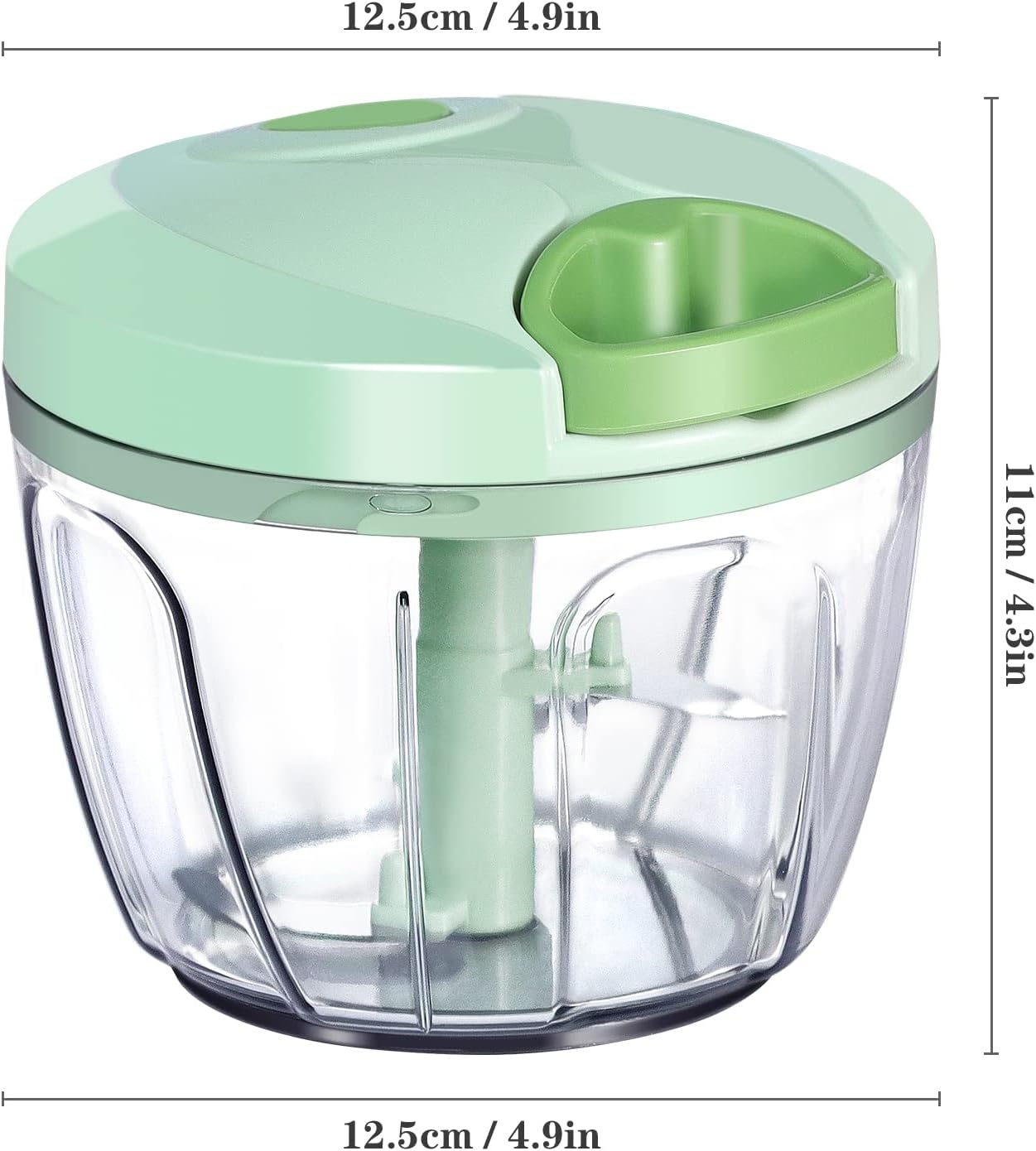 image:imageCambom Manual Food Chopper Vegetable Cutter Hand String Vegetable Chopper Onions Cutter for Vegetable Fruits Nuts BPA Free Food Safe Material 500ml BlackGreen