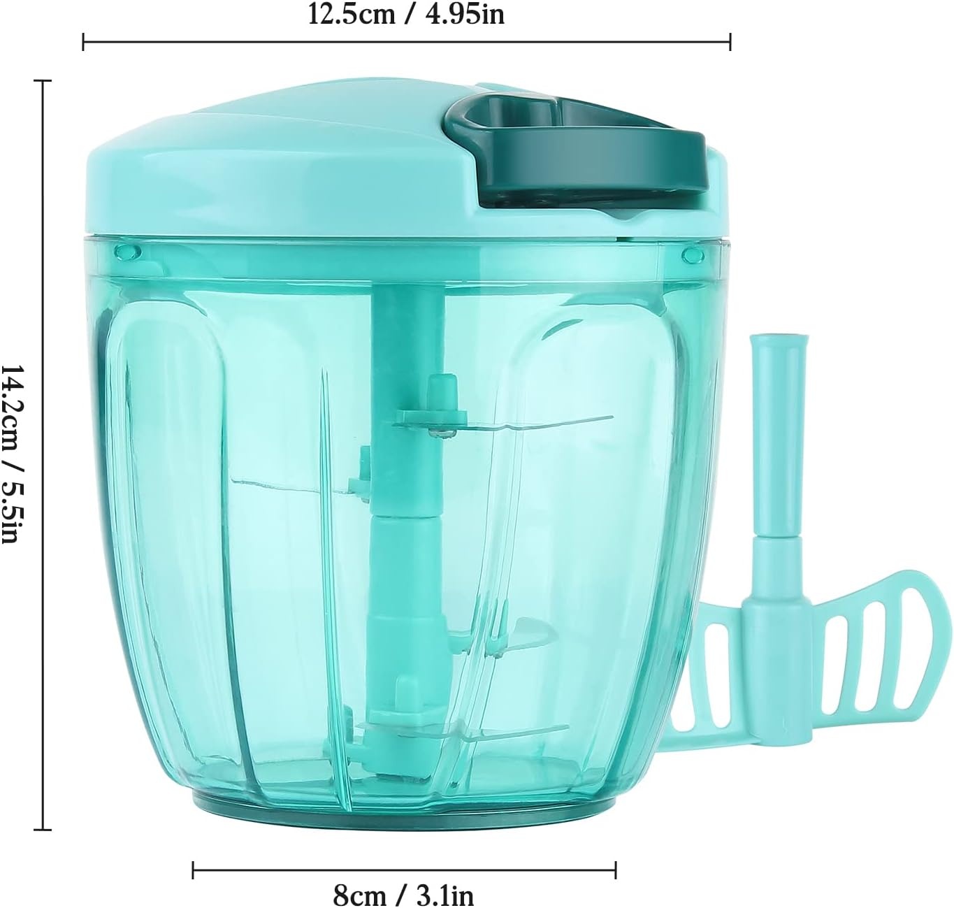 image:imageCambom Manual Food Chopper Vegetable Cutter Hand String Vegetable Chopper Onions Cutter for Vegetable Fruits Nuts BPA Free Food Safe Material 500ml BlackBlue