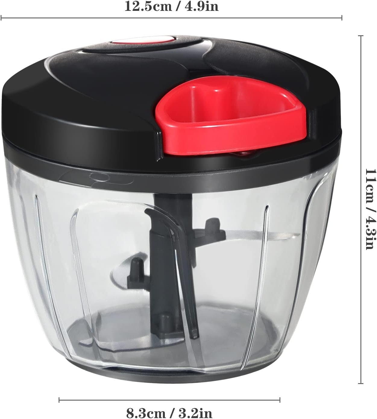 image:imageCambom Manual Food Chopper Vegetable Cutter Hand String Vegetable Chopper Onions Cutter for Vegetable Fruits Nuts BPA Free Food Safe Material 500ml BlackBlack