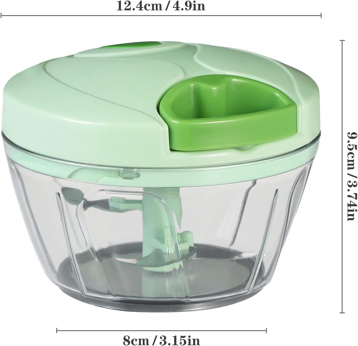 image:imageCambom Manual Food Chopper Vegetable Cutter Hand String Vegetable Chopper Onions Cutter for Vegetable Fruits Nuts BPA Free Food Safe Material 500ml BlackGreen