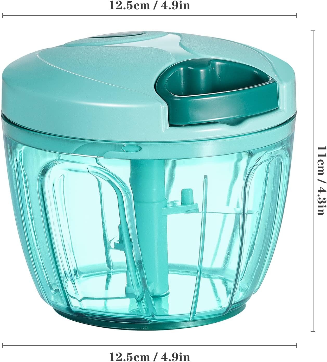 image:imageCambom Manual Food Chopper Vegetable Cutter Hand String Vegetable Chopper Onions Cutter for Vegetable Fruits Nuts BPA Free Food Safe Material 900ml GreyBlue
