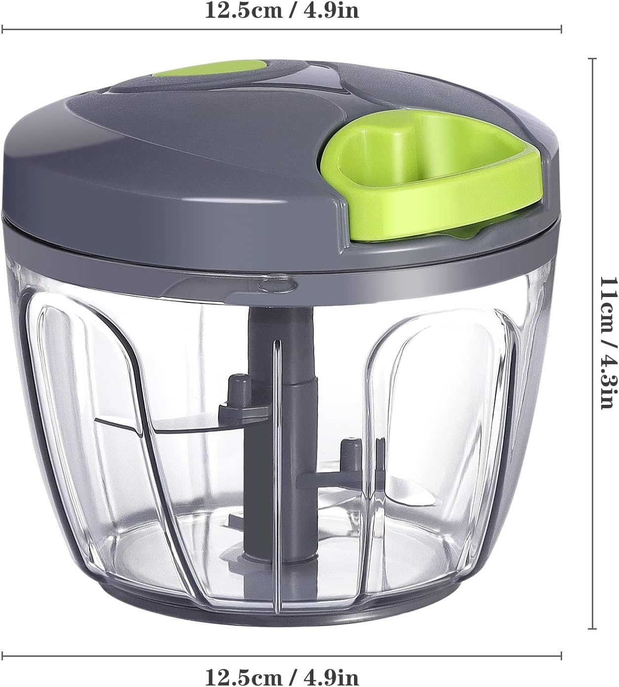 image:imageCambom Manual Food Chopper Vegetable Cutter Hand String Vegetable Chopper Onions Cutter for Vegetable Fruits Nuts BPA Free Food Safe Material 900ml GreyGray