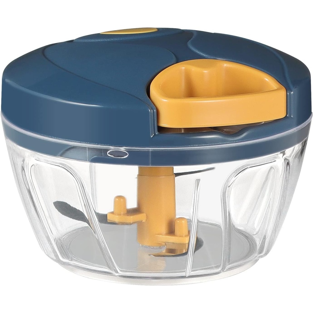 image:imageCambom Manual Food Chopper Vegetable Cutter Hand String Vegetable Chopper Onions Cutter for Vegetable Fruits Nuts BPA Free Food Safe Material 900ml GreyYellow