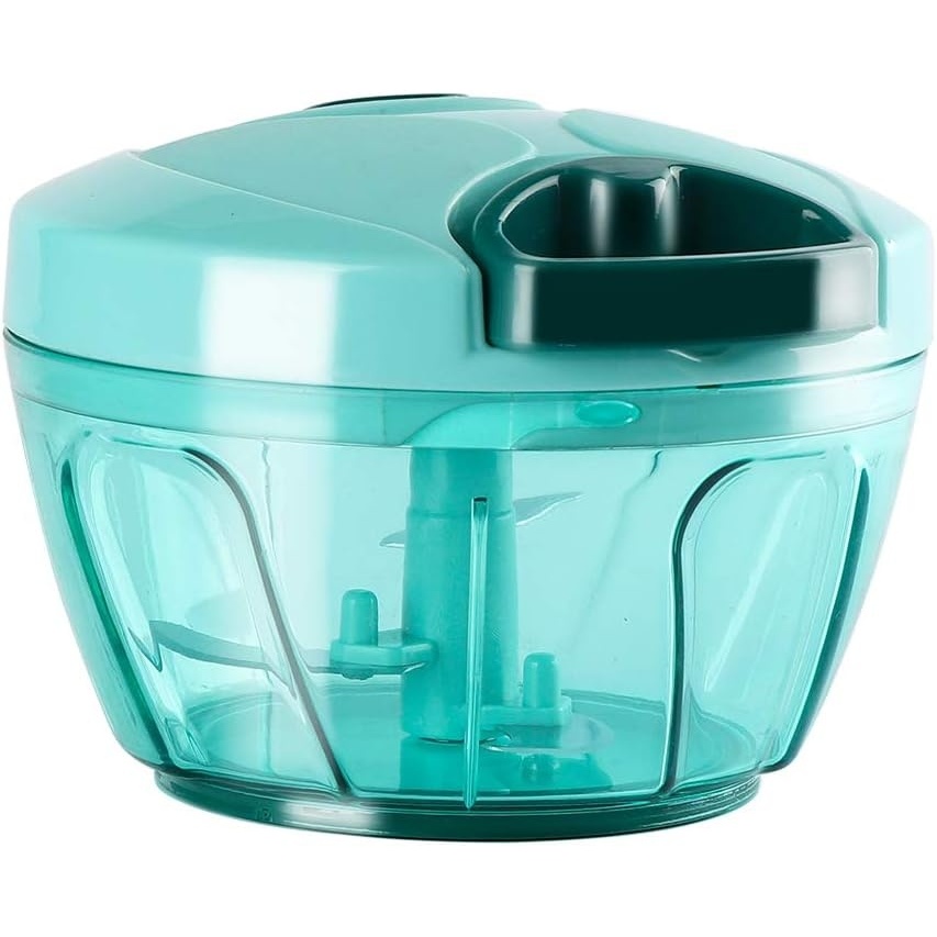 image:imageCambom Manual Food Chopper Vegetable Cutter Hand String Vegetable Chopper Onions Cutter for Vegetable Fruits Nuts BPA Free Food Safe Material 900ml GreyBlue