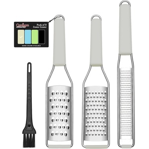 image:imageCambom Cheese Grater Citrus Zester Lemon Zester Pack of 3304 Stainless Steel  A Sharp Tool for Parmesan Cheese Ginger Garlic Nutmeg Chocolate VegetablesFruitsDishwasher Safe RedClear