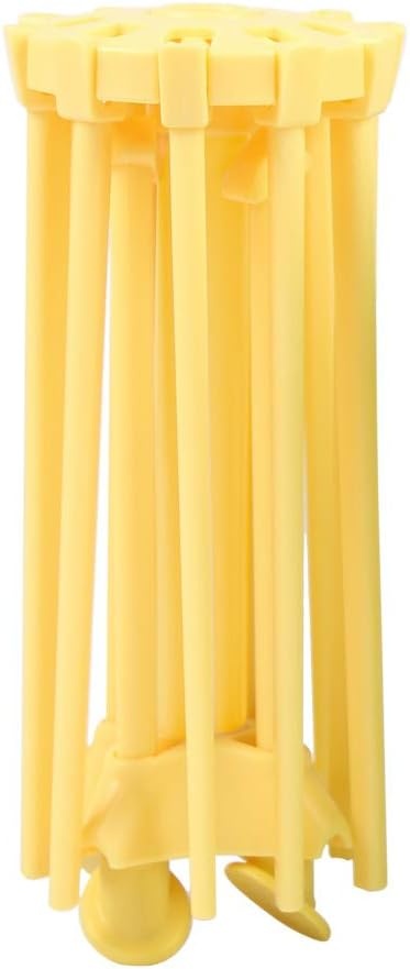 image:imageCambom Foldable Pasta Drying Rack Plastic Spaghetti Noodle Dryer with 10 Bar Handles BlackYellow