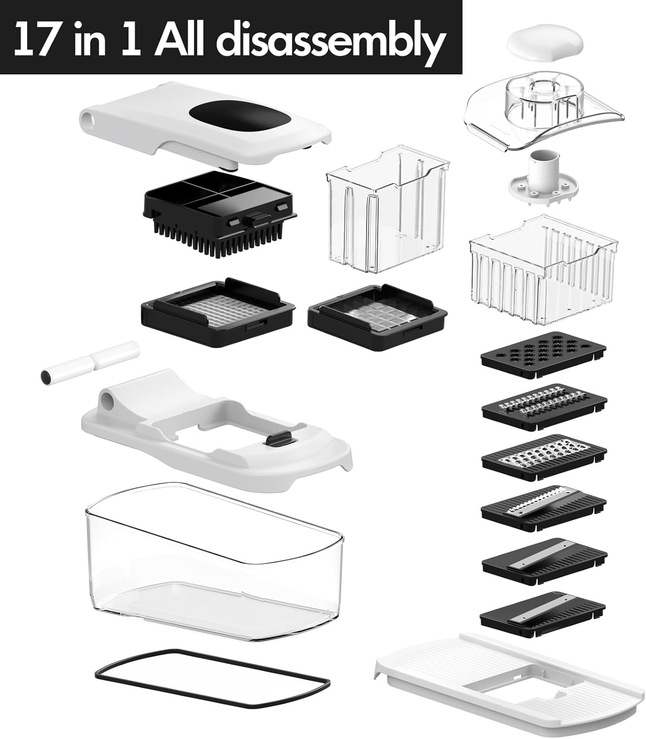 image:imageCambom Vegetable Chopper With Container Multifunctional Food Chopper Onion amp Vegetable Cutter Dicer With 8 Blades Carrot amp Veggie Slicer 8 Blades