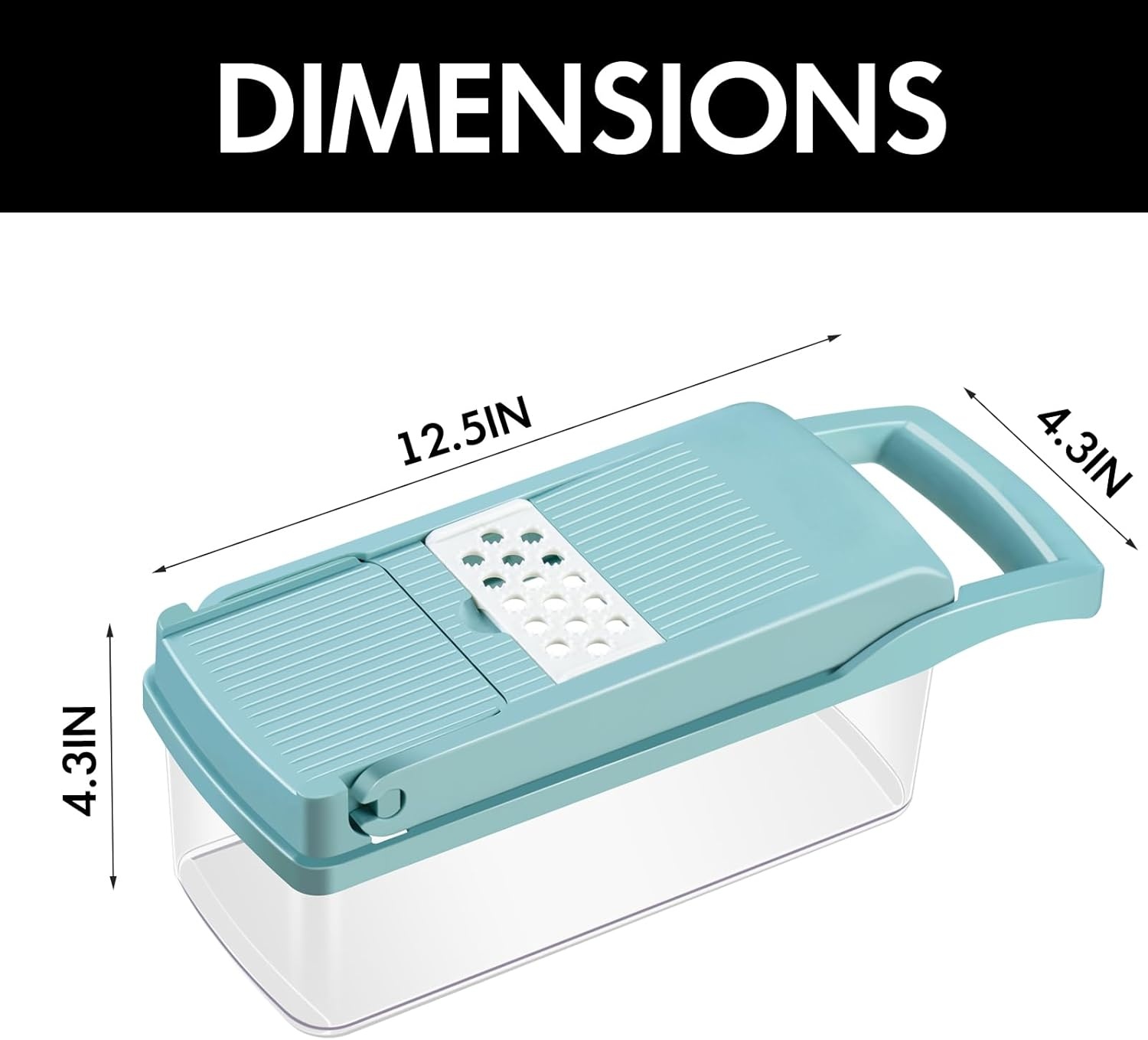 image:imageVegetable Chopper Cambom Multifunctional Vegetable Cutter Onion Chopper Mandoline Slicer Dicer with Colander Basket and Container 8 Interchangeable Blades