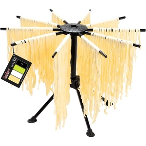 image:imageCambom Foldable Pasta Drying Rack Plastic Spaghetti Noodle Dryer with 10 Bar Handles BlackBlack