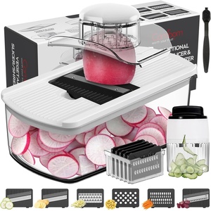 image:imageCambom Mandoline Slicer Vegetable Slicer Spiralizer With 2 L Container for Potatoes Tomatoes Cucumbers Carrots With 6 Blades White